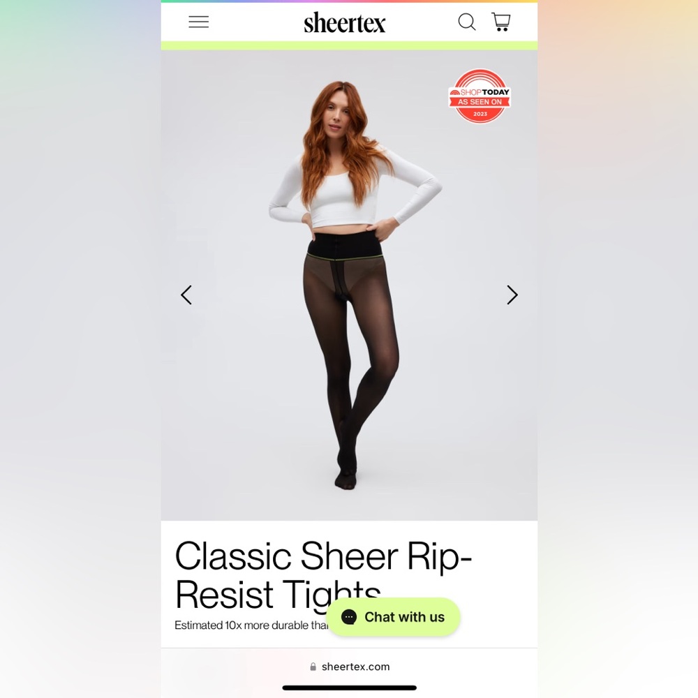 Sheertex Classic Sheer Rip-Resist Tights - medium and large